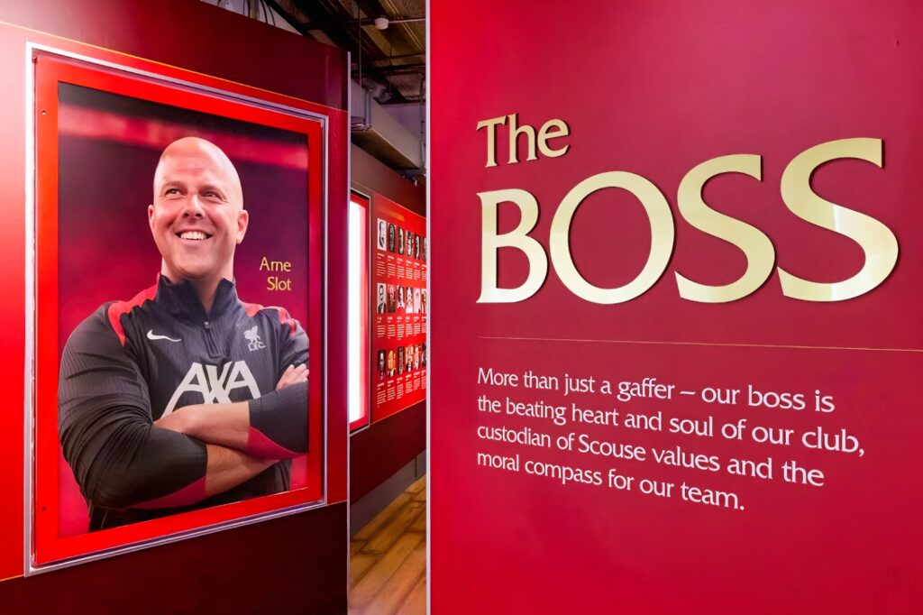 Liverpool FC Museum - Arne Slot Poster of Arne Slot with the text "The BOSS".