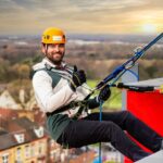 The Anfield Abseil Man goes over the edge on the Anfield Abseil experience.