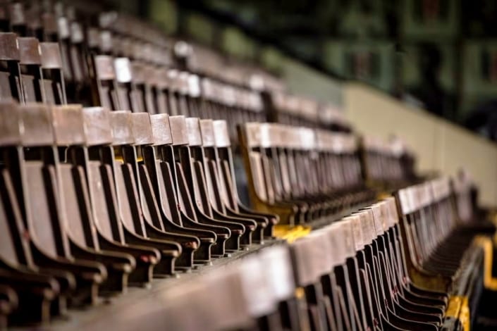 Original Wooden Seats in Fulham FC's Johnny Haynes Stand